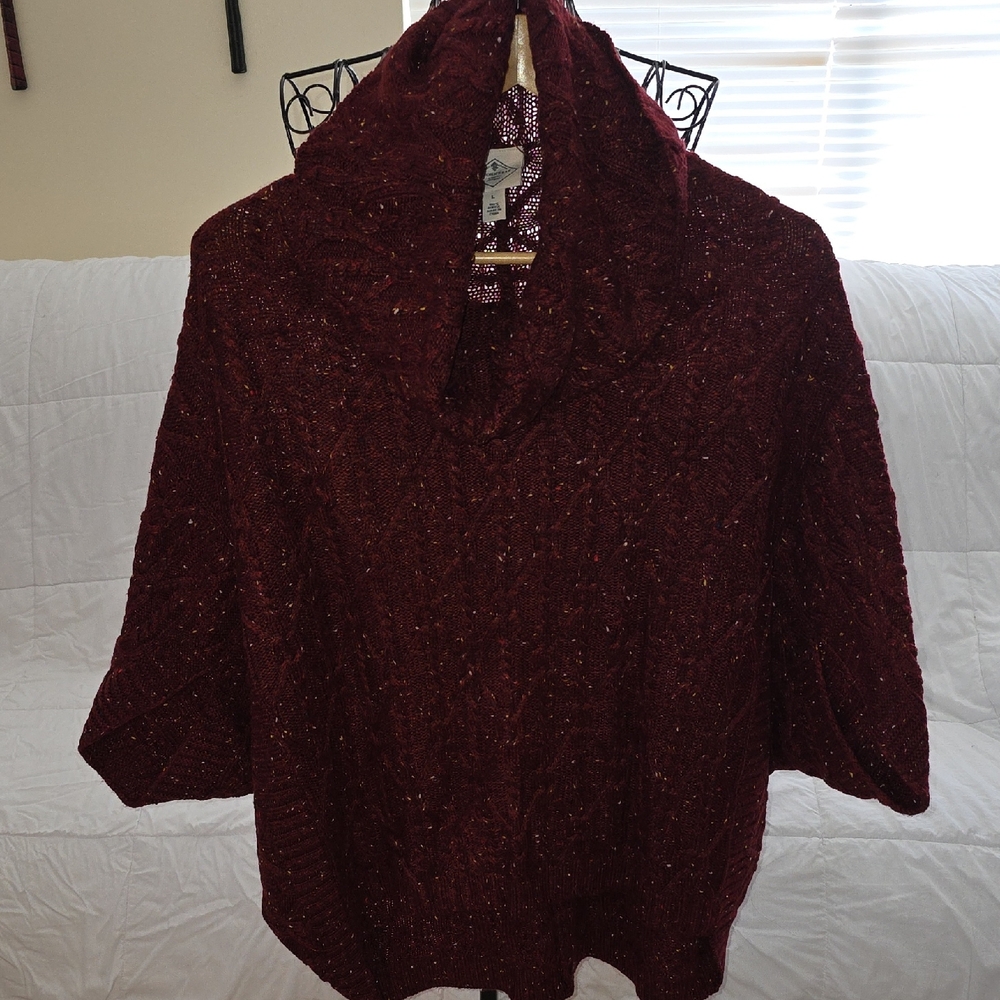St. John's Bay Deep Red Cowl Neck Sweater Womens Large (Jan #16)